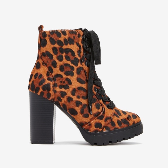 MAKE OFFER: Laced Up Leopard Boots - Picture 2 of 4
